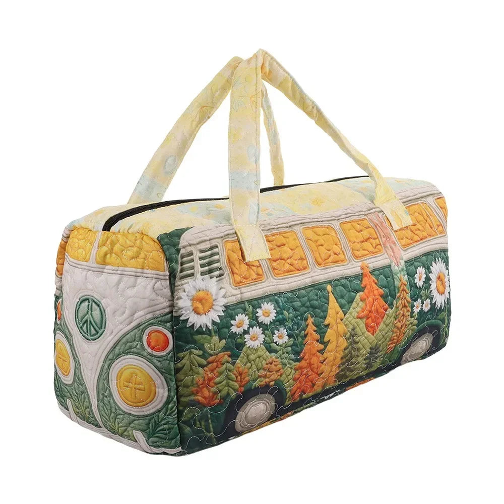 Adjustable Strap Quilted Duffle Bag 3D Quilting Craft Tote Bags Short-distance Handbag Large Capacity Travel Duffel Bag