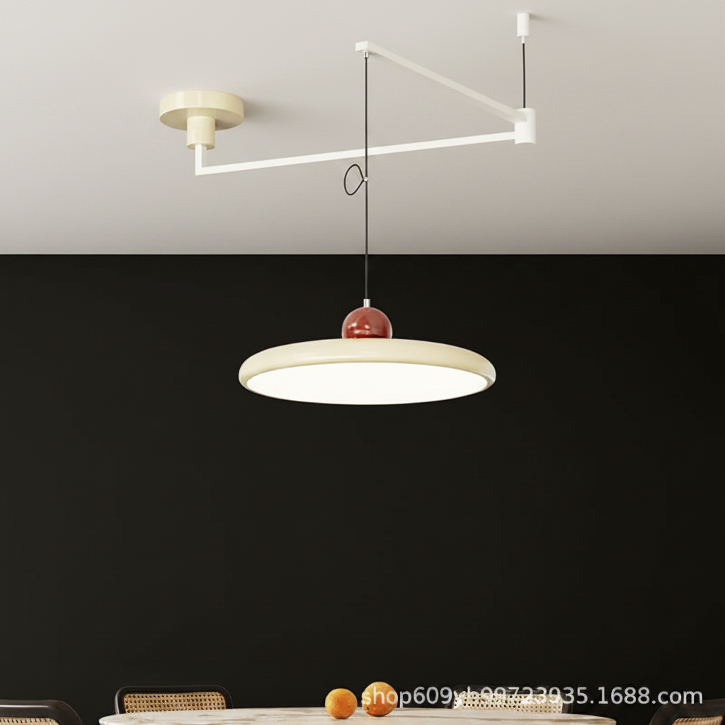 Movable Rocker Arm Restaurant Chandelier Modern Simple Table Light Advanced French Full Spectrum Eye Protection Light