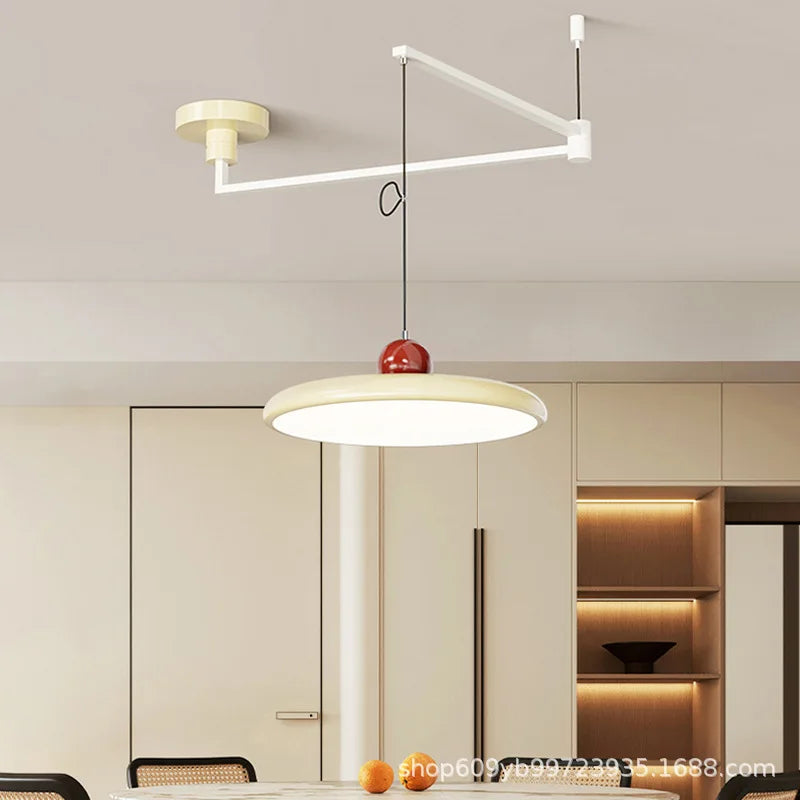 Movable Rocker Arm Restaurant Chandelier Modern Simple Table Light Advanced French Full Spectrum Eye Protection Light