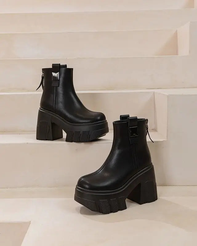Fujin 11cm New Microfiber Leather Women High Increase Casual Ankle Boots Platform Wedge Pumps Heels White Shoes Winter Shoes