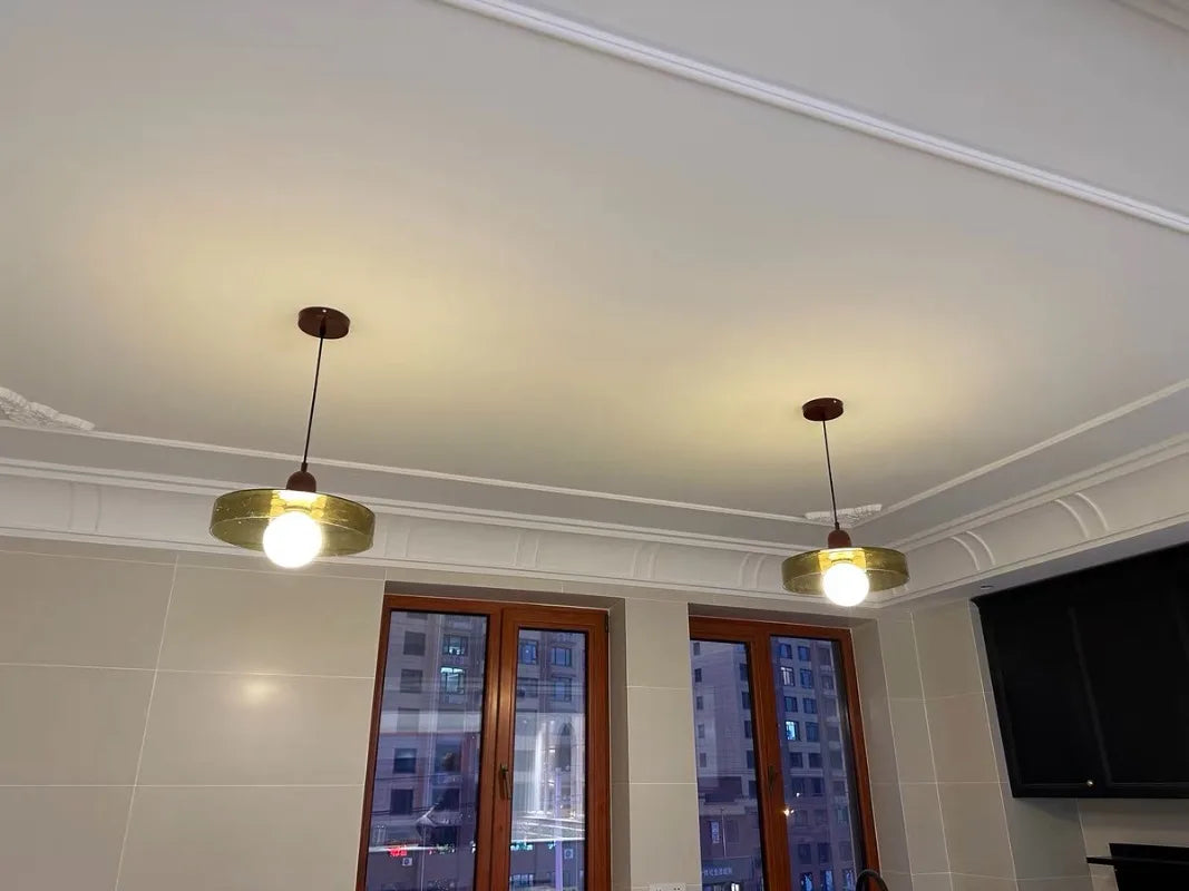 Modern Glass Pendant Lights Kitchen Restaurant Hanging Lamp Ceiling Chandeliers Nordic Decoration Denmark Orange Decor Lighting
