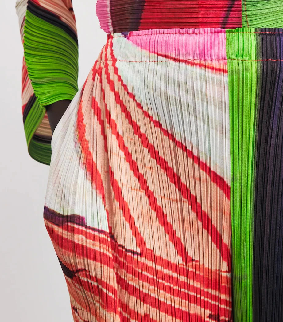Miyake Pleated Spring And Summer New Women's Pants Printed Casual Pants