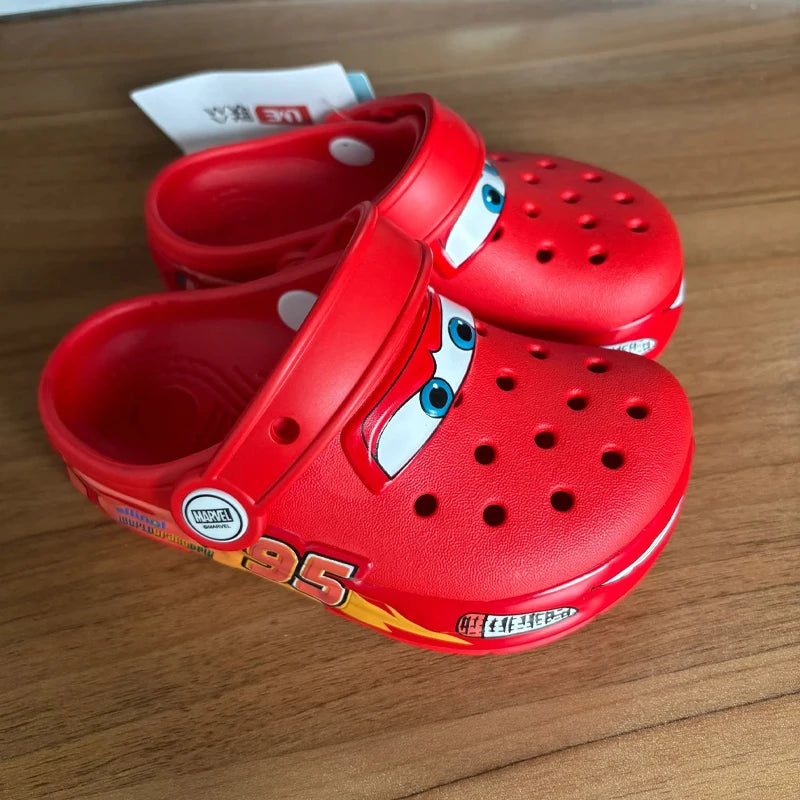 Disney Lightning Mcqueen Shoes Led Lighted Car Kids Slippers Animation Children Beach Sandals Boys Girl Gift