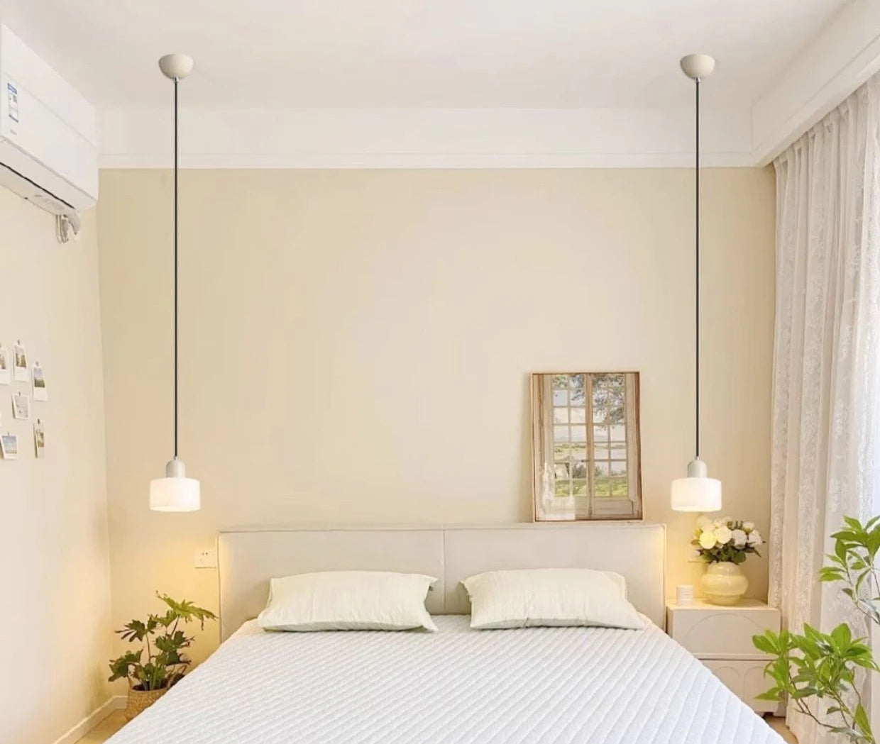 Nordic Modern Glass Bedroom Bedside Long Line Small Chandelier Restaurant Bar Chandelier Simple Lighting Atmosphere Lamp E27