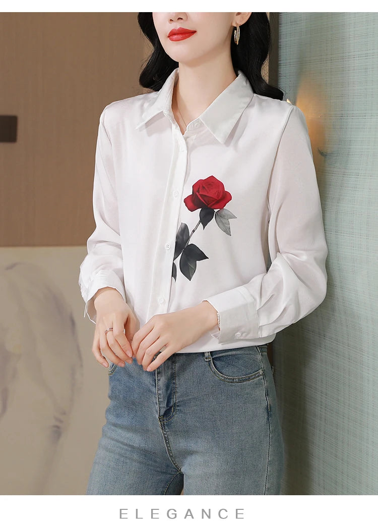 New Spring Women Blouse office ladies shirts Fashion printed tops blusa mujer