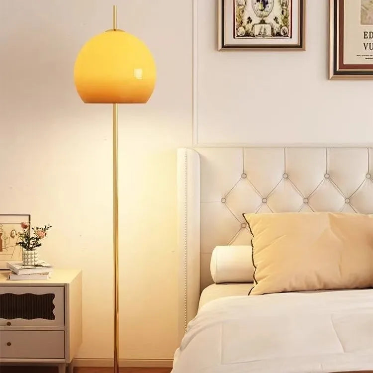 Floor Lamp Design Sense Retro Living Room Bedroom Study Glass Creative French Cream Atmosphere Vertical Table Lamp