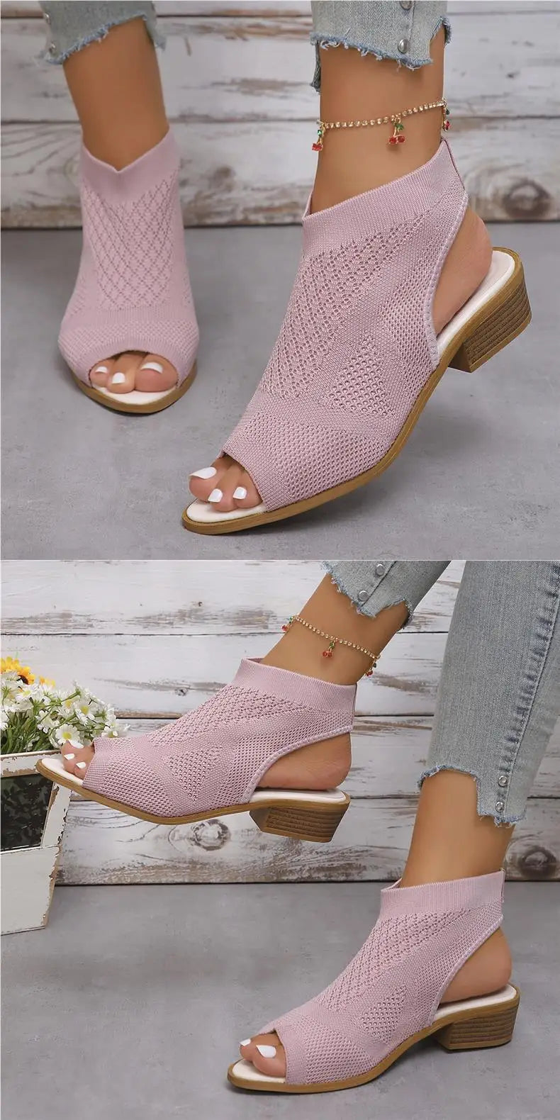 Sandals Fashion Summer Versatile Women Shoe Soft Non Slip Knitted Flat Shoes Breathable Hollow Fish Mouth Designer Shoes