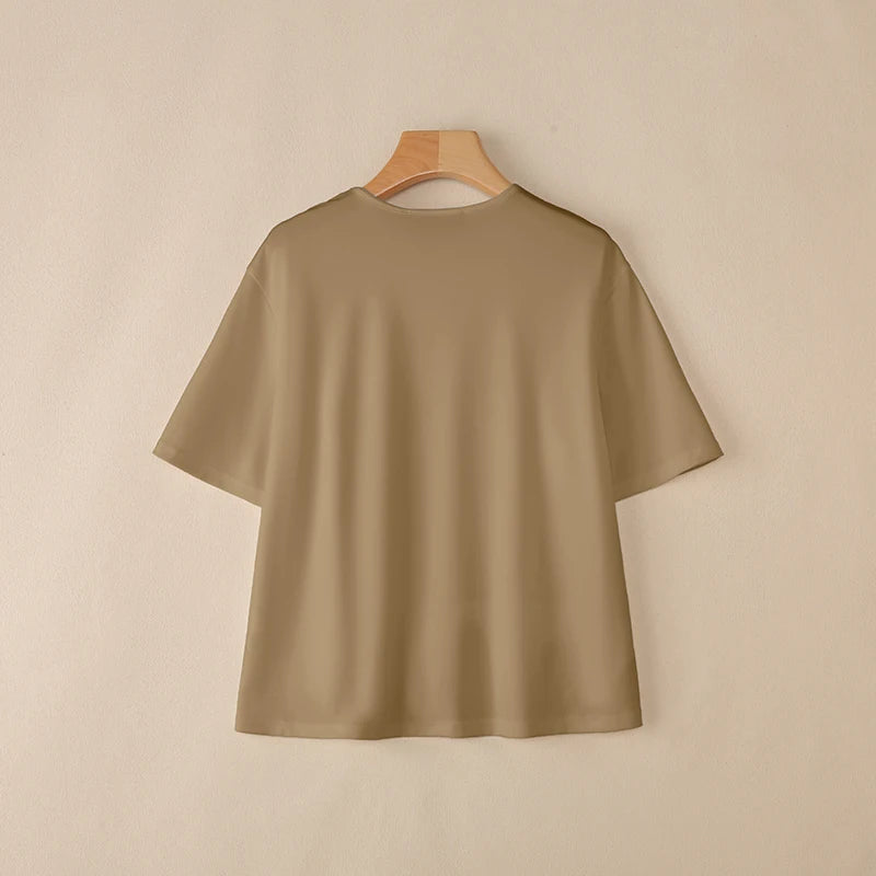 2025 ZANZEA Stylish Summer Blouse Women O Neck Short Sleeve Tops Elegant Solid OL Work Shirt Female Irregular Hem Blusas Mujer