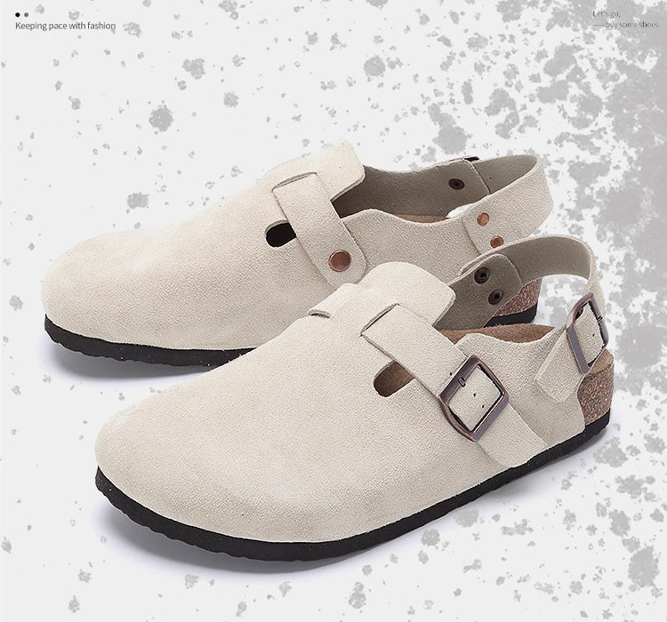Fabulous Birken Genuine leather shoes for men 2024 summer new fishing men thick soled half drag sandals