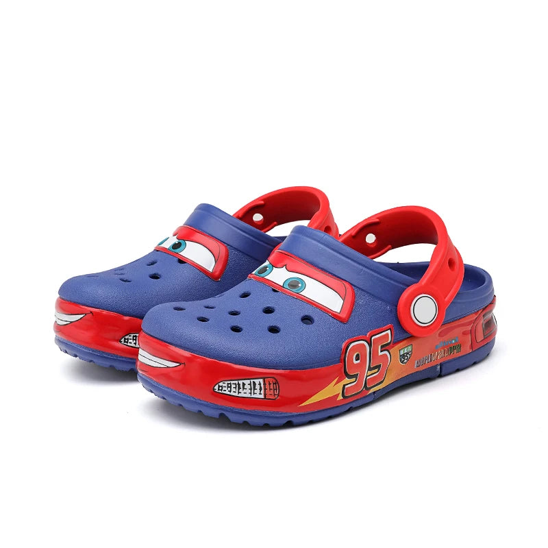 Disney Lightning Mcqueen Shoes Led Lighted Car Kids Slippers Animation Children Beach Sandals Boys Girl Gift