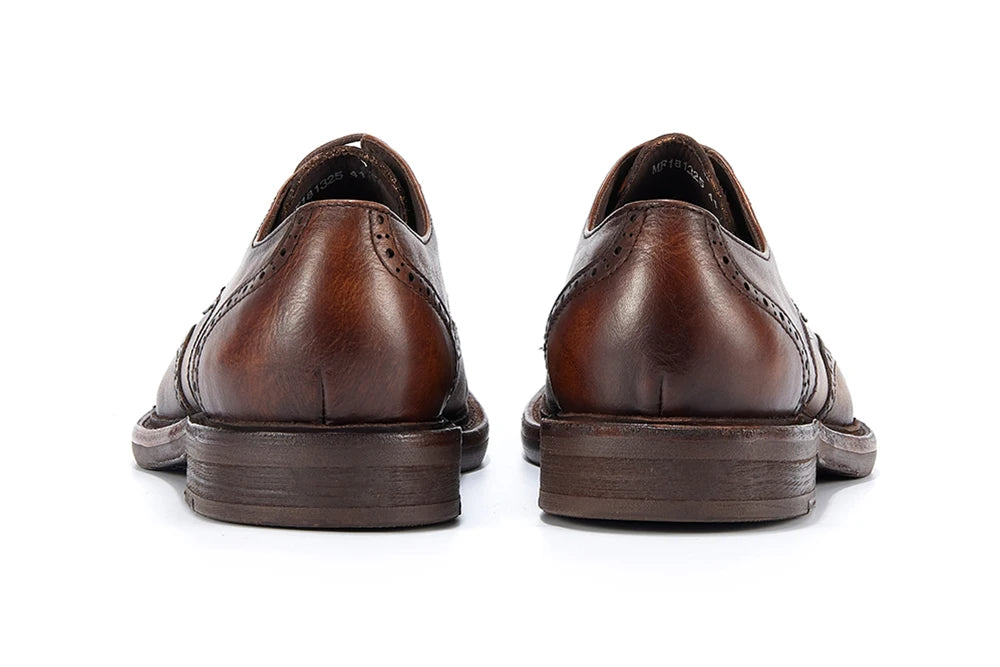 Men's Full-grain Genuine Leather Formal Dress Shoes Soft Comfortable Business Casual Footwear Classic Men's Footwear