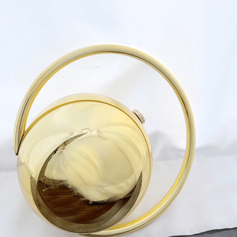  Designer Electroplating Circular Handle Handbag,Sphere Evening Elegant Clutch Purse,Women Fashion Marble Pattern Tote Bag