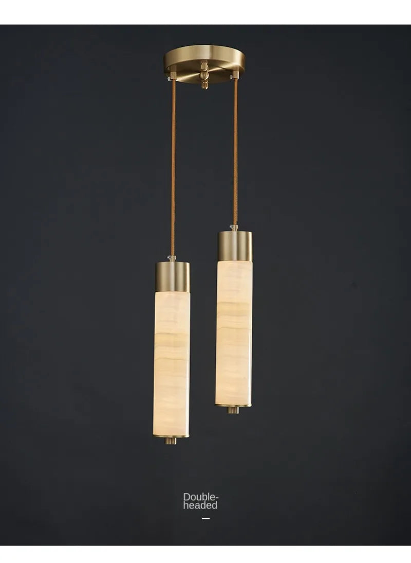 Modern Copper Light Luxury Pendant Lamp Marble Bedside Bedroom Hotel Dining Room Kitchen Stone Hallway Hanging Lighting Led