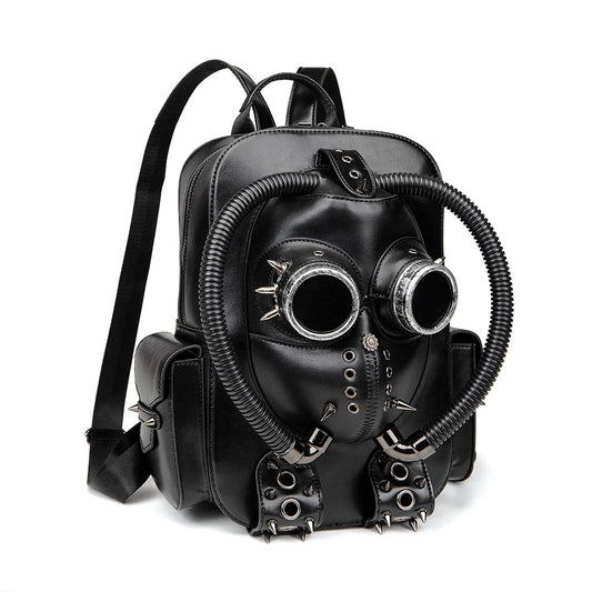 Punk Large Capacity Backpack Creative Niche Handbag Gothic Style Bookbag Heavy Industry Creative Computer Handbag