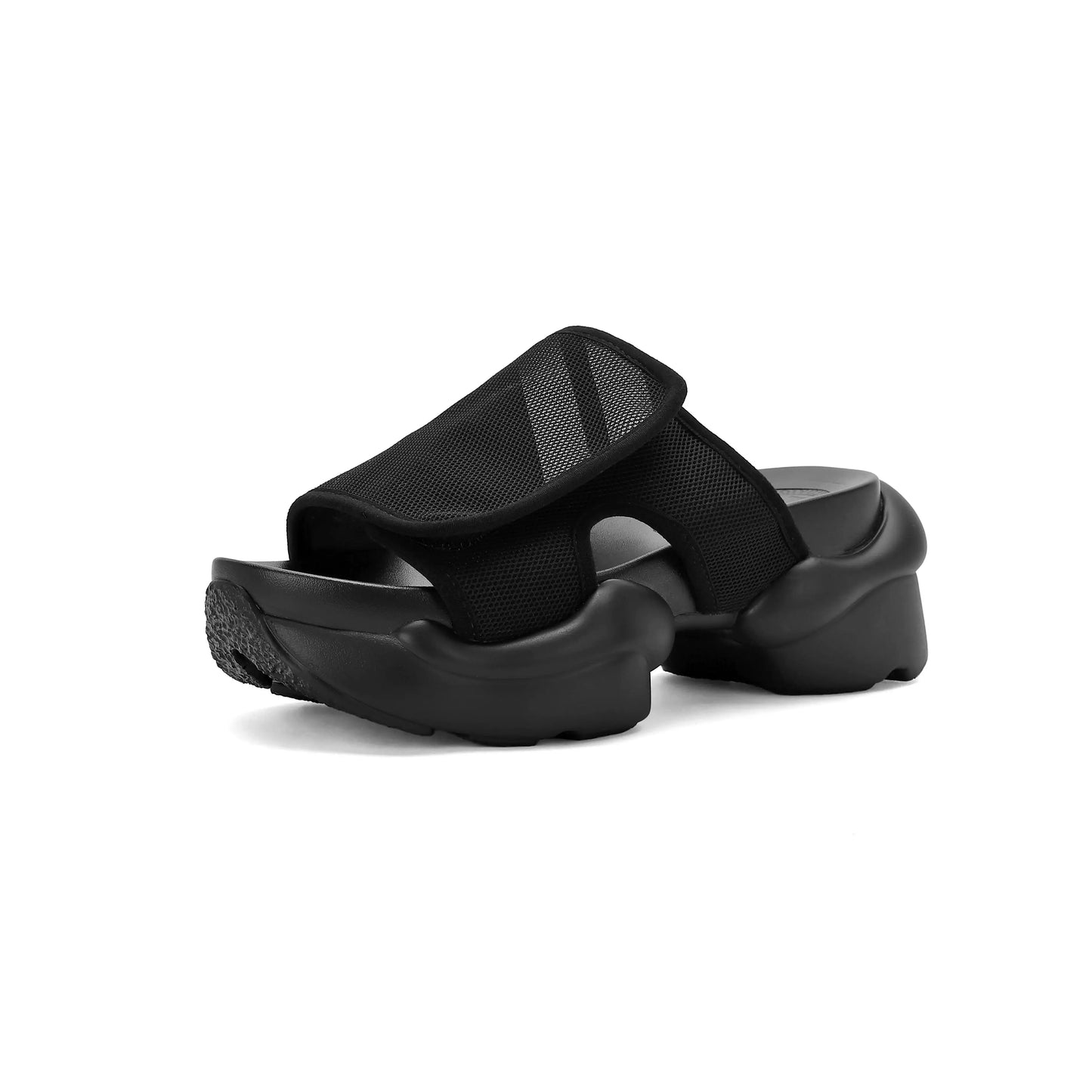 Ods Chic Women Real Genuine Leather Sandals Thick Sole Chunky Heels Goth Shoes Summer Ladies Flat Platform Sandal Punk Slide4142