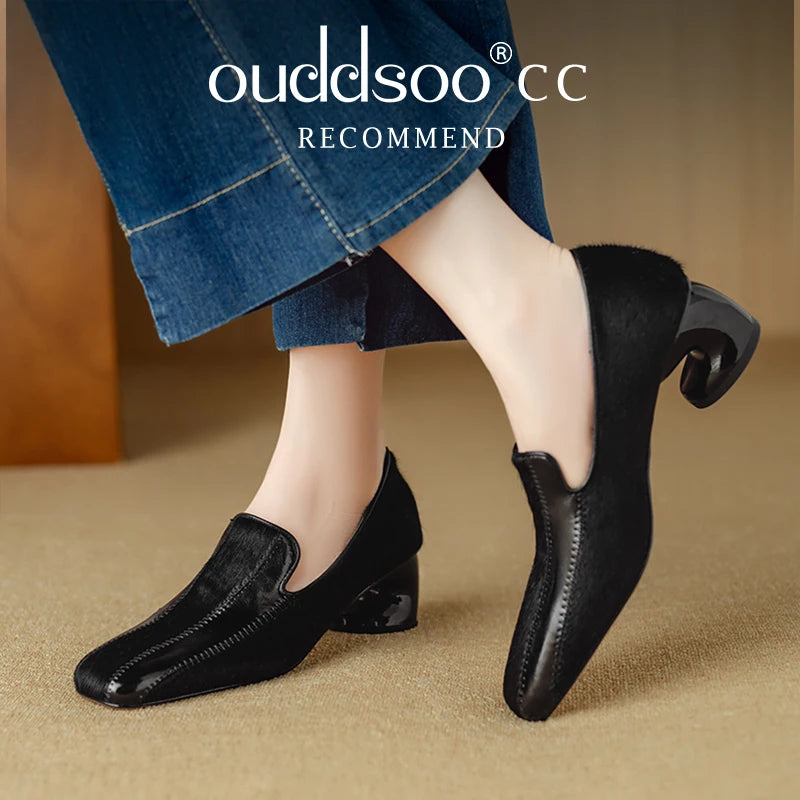 Ods Vintage Square Toe High Heels Pumps Women Autumn Shoes Party Dress 2021 Spring Footwear Retro Female Work Pumps Zapatillas