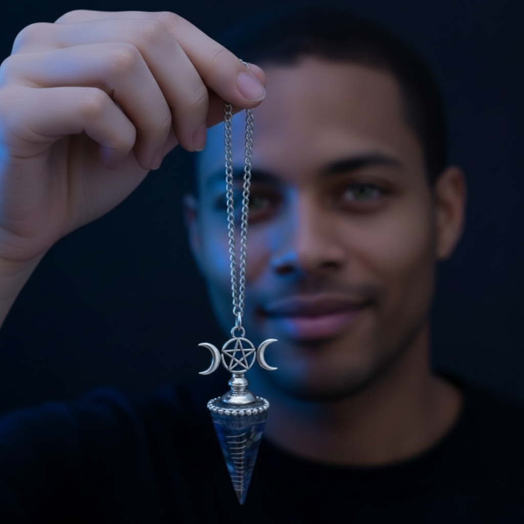 Natural Stone Three Phase Lunar Meditation Healing Tiger Eye Crystal Hexagonal Pyramid Spirit Pendulum Gift necklace