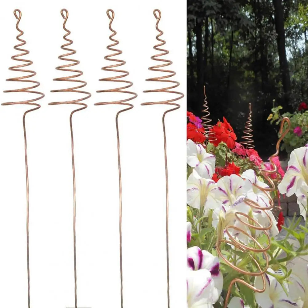 3/6 Pcs Copper Wire Coil For Gardening Electroculture Copper Antennas Stakes Spiral Copper Coil Stakes For Indoor Outdoor Plants