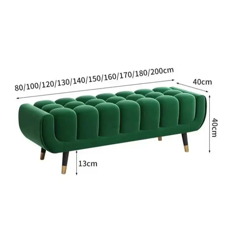 Living Legs  Luxury Entryway Tapered Velvet Bedroom Tufted Bench for Bench Room Upholstered Plump Cushion