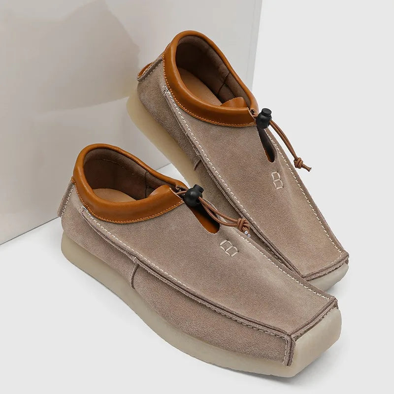 Square toe suede loafers shoes for man luxury designer shoes casual sneakers for man skateboard mocasines