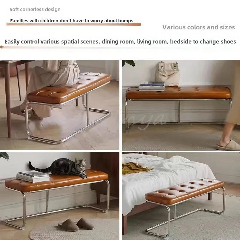 Slim Entryway Shoe Bench Narrow Hallway Seat Vintage Storage Stool Chair Upholstered Bench Wassily Bench Step Stool