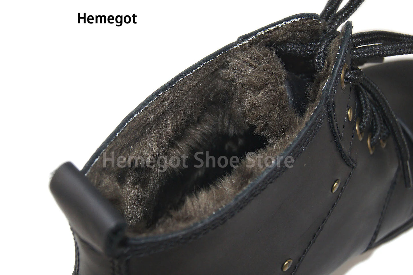 High Top Lace-Up Boots Men's Round Head Casual Leather Shoes Male Handmade Luxury Commuter High Quality Outdoor Men's Shoes