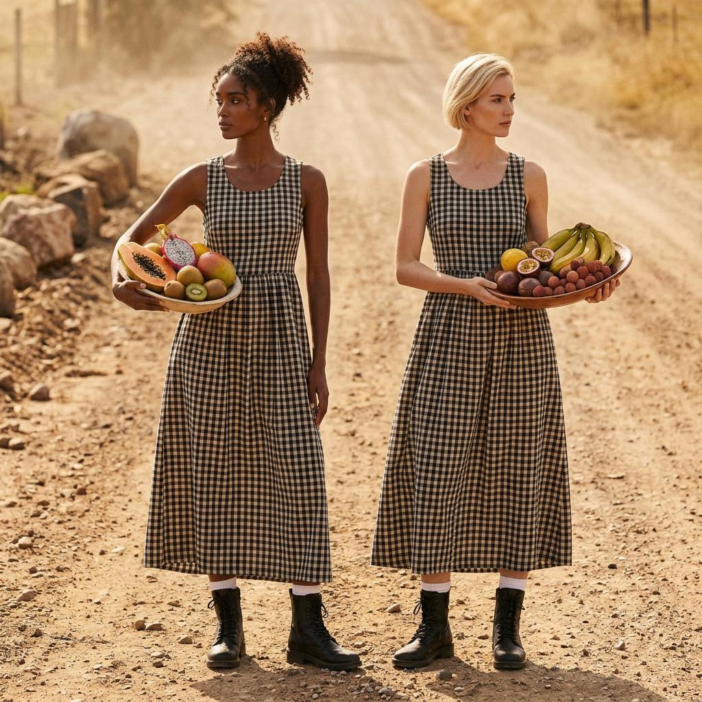 Retro Japanese Sle Linen Plaid Vest Dr Women Summer Loose Cotton Linen Svel Midi Dr A-Line Skirt round Ne
