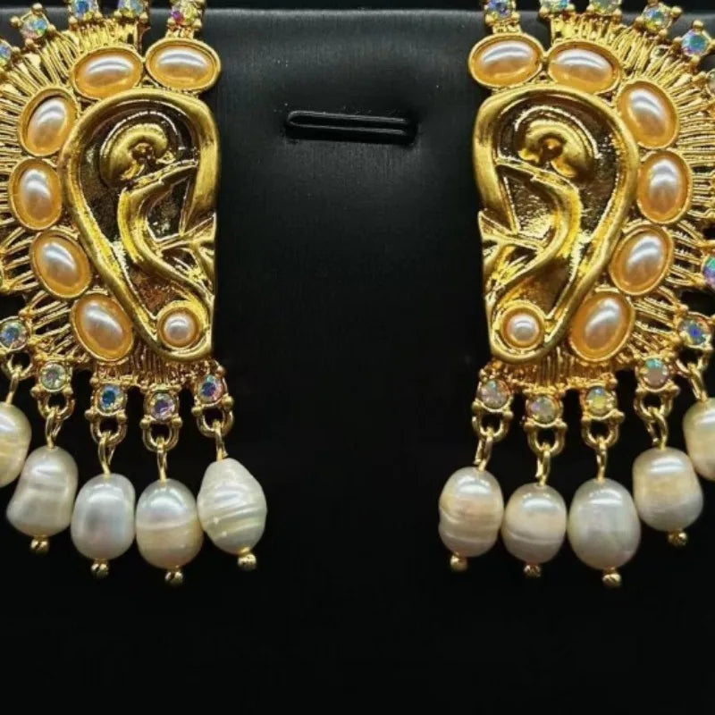 NISHIZAWA Pearls Earrings for Women Tassels Hyperbole Palace Style Vintage Jewelry Fashion Classic Elegant Pendientes Mujer