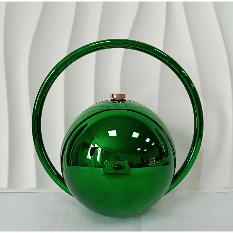  Designer Electroplating Circular Handle Handbag,Sphere Evening Elegant Clutch Purse,Women Fashion Marble Pattern Tote Bag