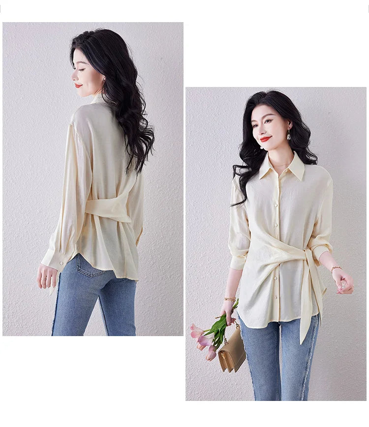New Spring Women Blouses France style office ladies shirts solid color tops blusa mujer