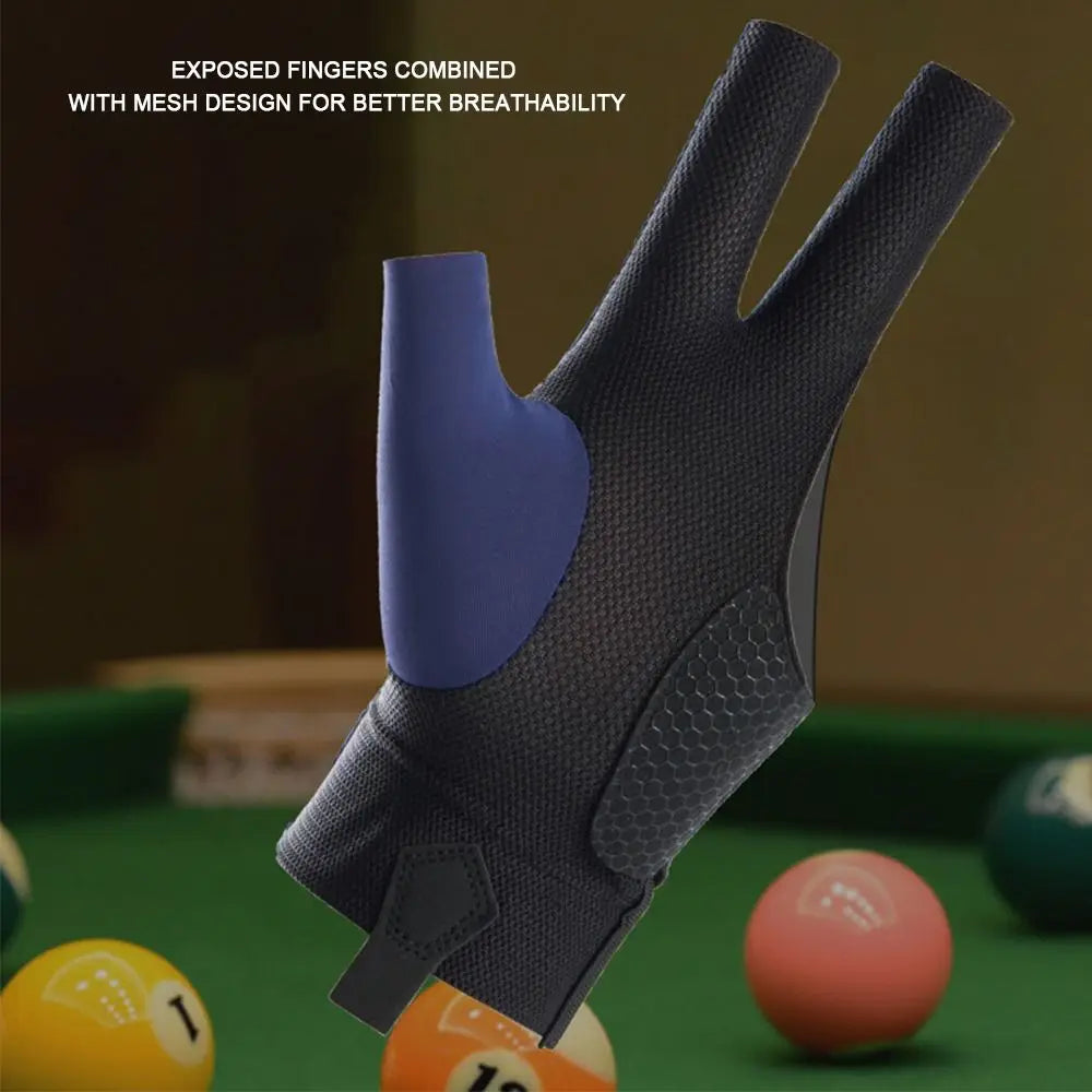 Left and Right Hand Billiards Glove Elastic Non Slip Three Fingers Glove Breathable Snooker Billiard Glove Fitness Accessories