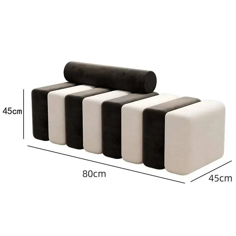 Bedside Bench Modern Creative Reception Coat Chair Light Luxury Fabric Casual Shoes Changing Stool 80x45x45cm