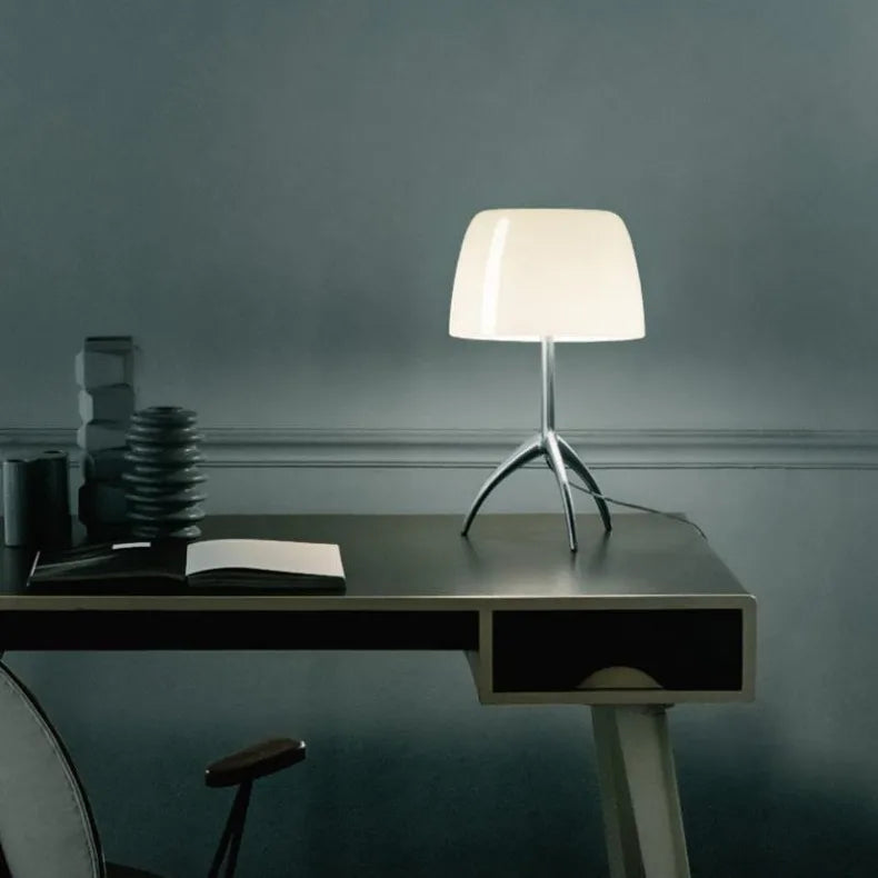 Italian Designer Glass Shade Table Lamp Tripod Desk Light for Bedroom