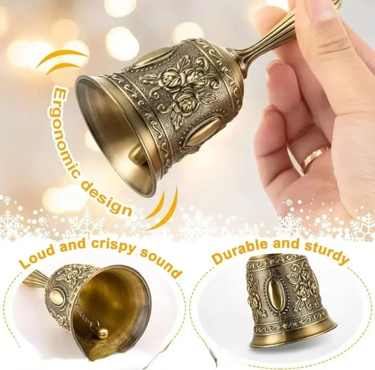 Brass Bronze Handicraft Bell Metal Call Bells Alarm Hand Held Service Call Bell Desktop Bell Tea Dinner Bell Bronze Christams Bell