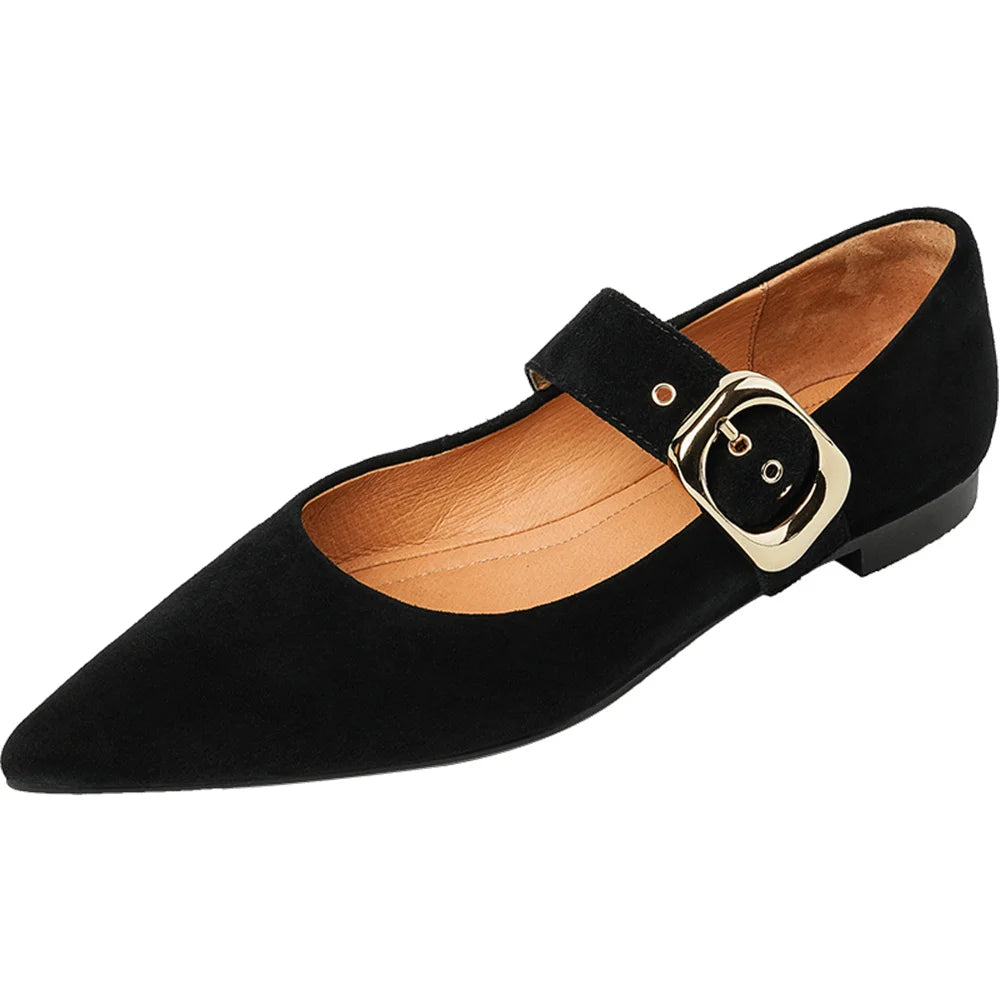 Dilalula Classic Retro Women Flats Buckles Loafers Suede Quality Metal Decoration Casual Shoes Ladies Fashion Dress Mocasines