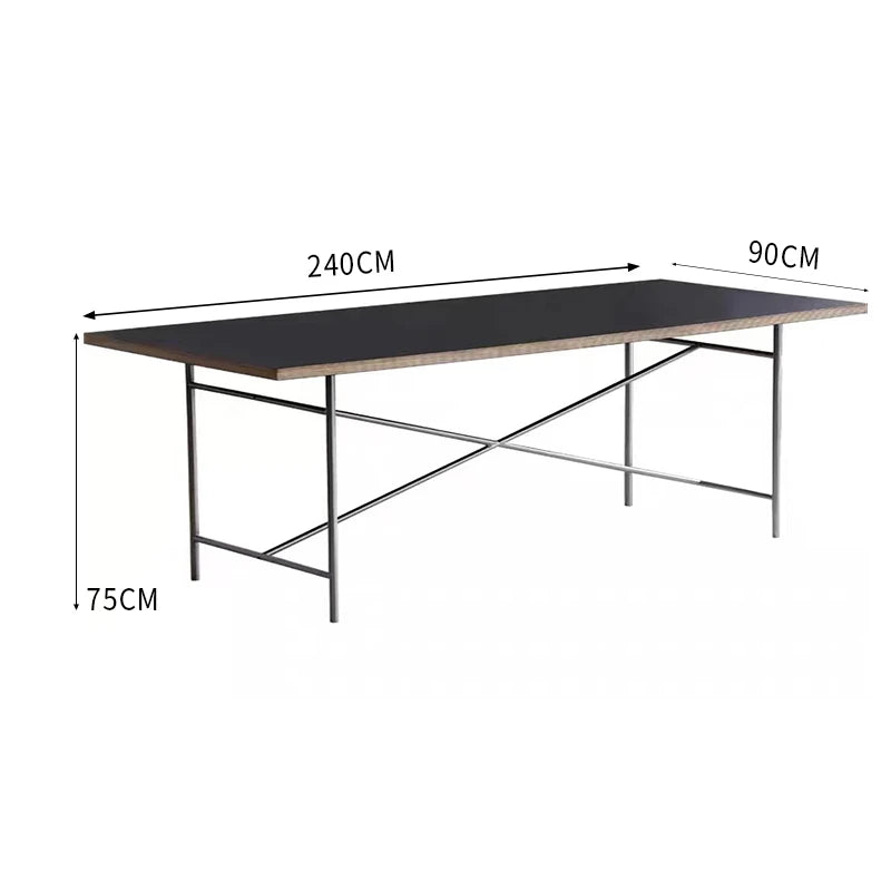 Stainless steel rectangular board wood conference table medieval desktop desk writing desk living room dining table