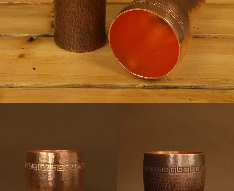 Pan Barbecue Plate Pure Red Copper Beer Mug Set Barbecue Plate Fried Meat Plate Binaural Pan Pure Copper New Chinese Style