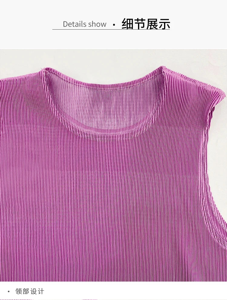 Miyake style  Pleated Bat Raglan Sleeve Irregular Dress Set Women 2025 New Fashion Original Designer Gradient Printing Two Piece Sets
