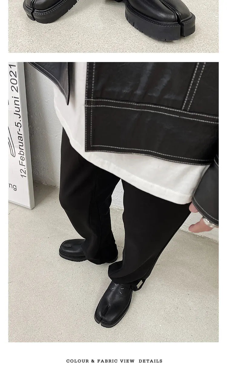 2026 New arrival Split Toe Shoes Tabi Shoes Loafer for Men and Women Split Toe Thick Sole Casual Genuine Leather Shoes