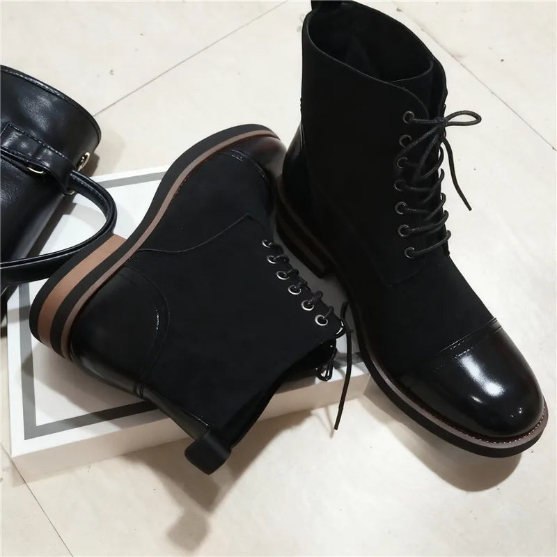 High Quality Men's Autumn New Comfortable High Top Casual Leather Shoes Fashion Brand Men's Lace Up Non Slip Casual Short Boots