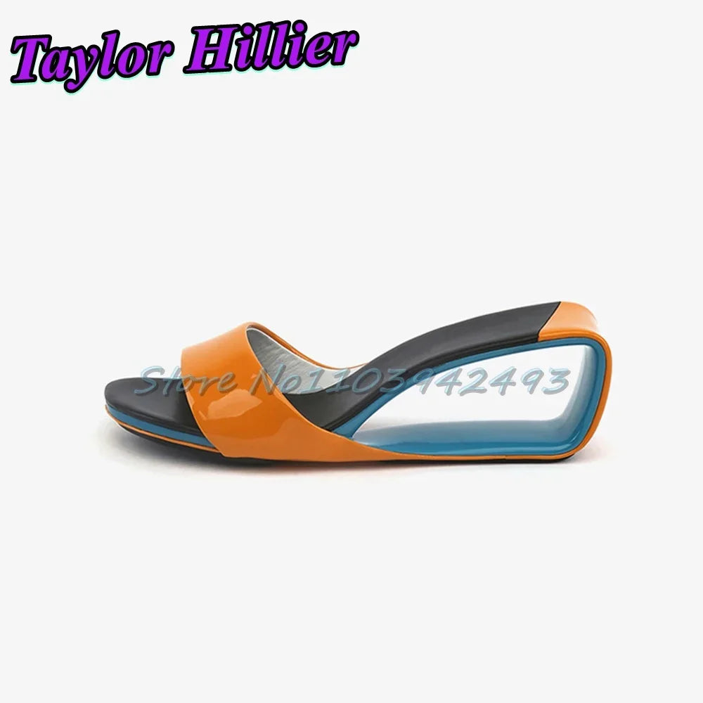 Candy Color Heeled Sandals Open Toe Heels Strange Style One Strap High Heel Women Luxury Designer Shoes Summer Patchwork Mules