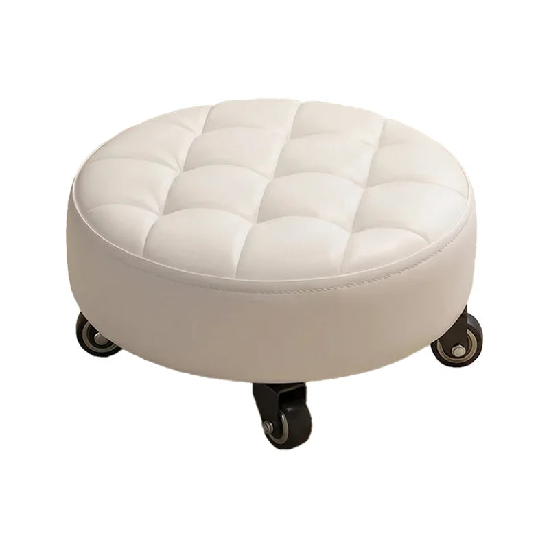 Household Wheeled Low Stools Floor-cleaning Chairs Wheeled Seam Sealing Stools Rotating Nail and Pedicure Round Stools