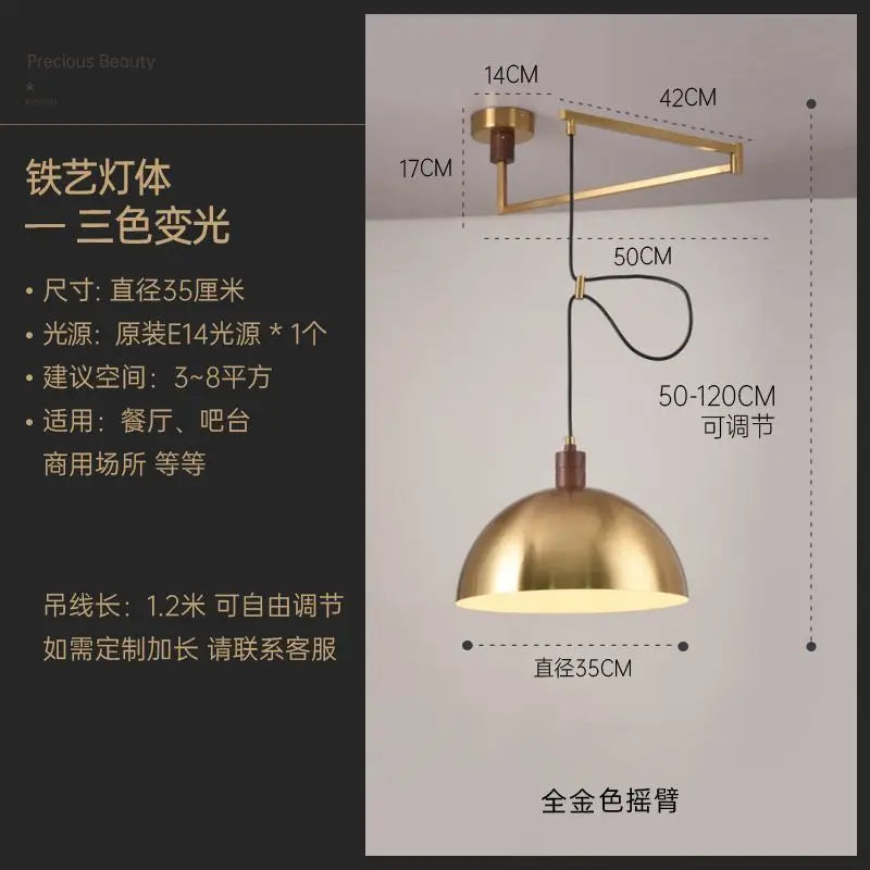 Nordic Modern Pendant Versatile Lamp Simple Study Restaurant Rocker Arm Light Creative Personality Displacement