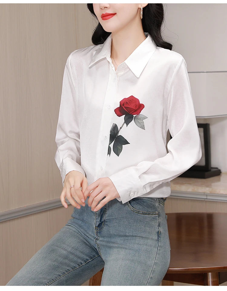 New Spring Women Blouse office ladies shirts Fashion printed tops blusa mujer