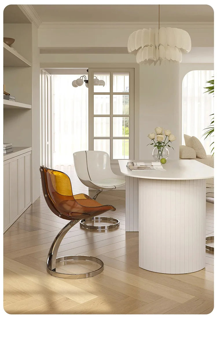 Furniture Nordic Transparent Acrylic Dining Chairs,Home Living Room Backrest Lounge Chairs,Bedroom Desks,Stool,Makeup Stools