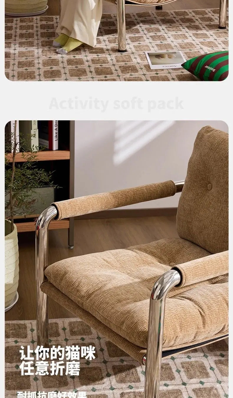 MOMO New Italian-style Bauhaus Lounge Chair Living Room Lazy Single Sofa Chair Light Luxury Premium Feeling Sofa Chair