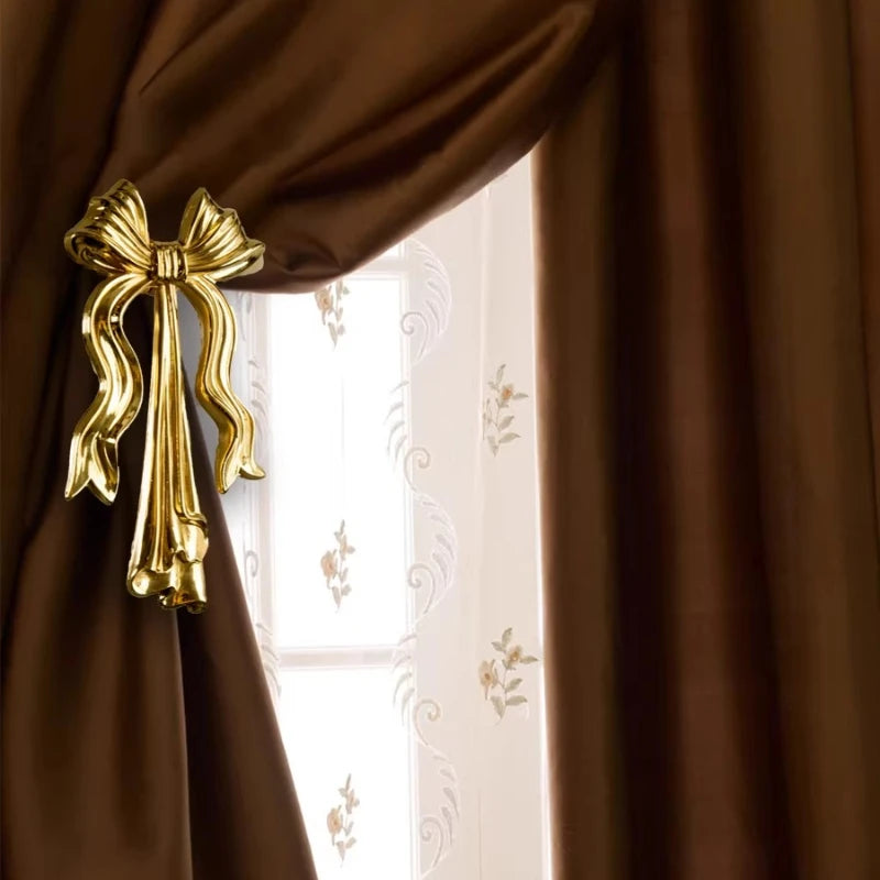 Luxury Brass Curtain Hook Retro Gold Wall Mounted Hanger for Bedroom Living Room Entryway Decor Elegant Hardware Accessories