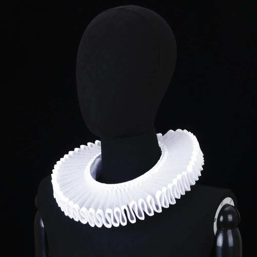 Detachable Shakespeare Neck Ruffled Collar Vintage Elegan Renaissance False Collar Victorian Costume Retro Ruff Collar