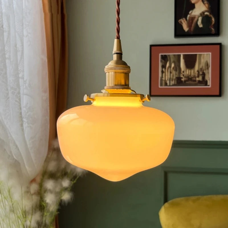 Art Deco Style Opaline Glass  light.  White Opaline Glass LED Pendant Lamp Beside Home Bathroom Bedroom Living Room Light Nordic Modern Hanglamp Lampara