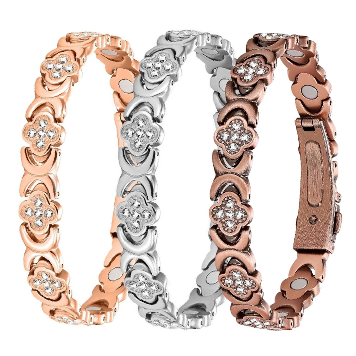 Lucky Grass Purple  Copper Magnetic Bracelet, Ladies' Bracelet; Copper Bracelet; Titanium Steel Jewelry Gift